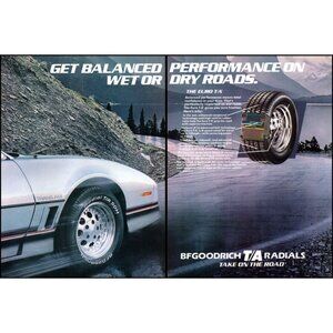1986 BF Goodrich Pontiac Trans Am 2 Page Vintage Print Ad Firebird Wall Art 80s
